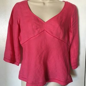 Ann Taylor 100% Irish Linen Pink Blouse, Size 6P